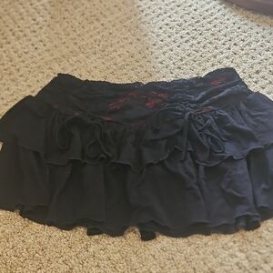 Elegant Black Ruffled Skirt